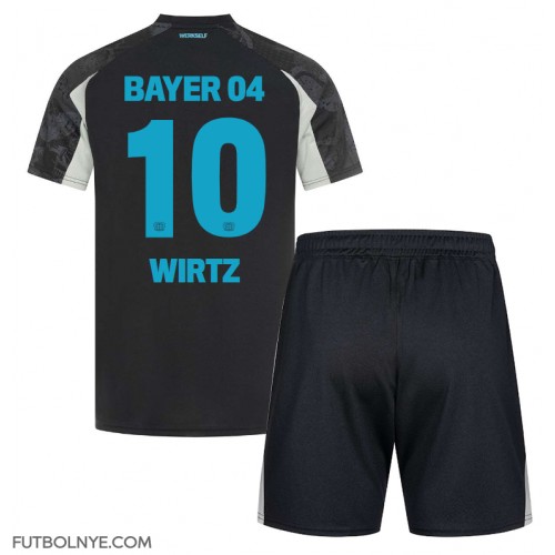 Camiseta Bayer Leverkusen Florian Wirtz #10 Tercera Equipación para niños 2024-25 manga corta (+ pantalones cortos)